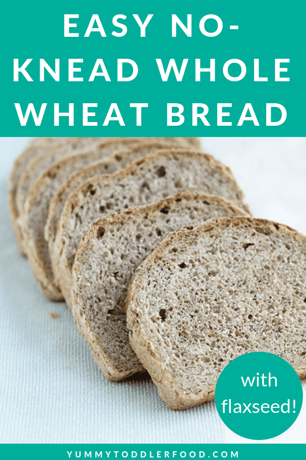 No Knead Whole Wheat Bread with Flaxseed: Healthy Bread Recipe