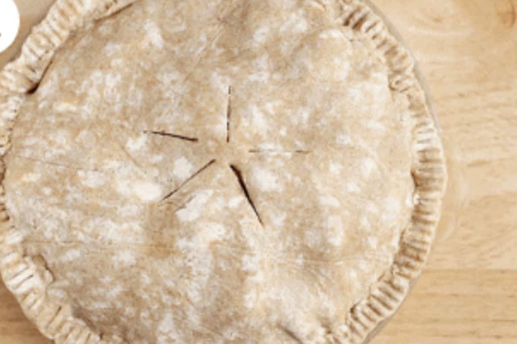 Cranberry apple pie before baking.