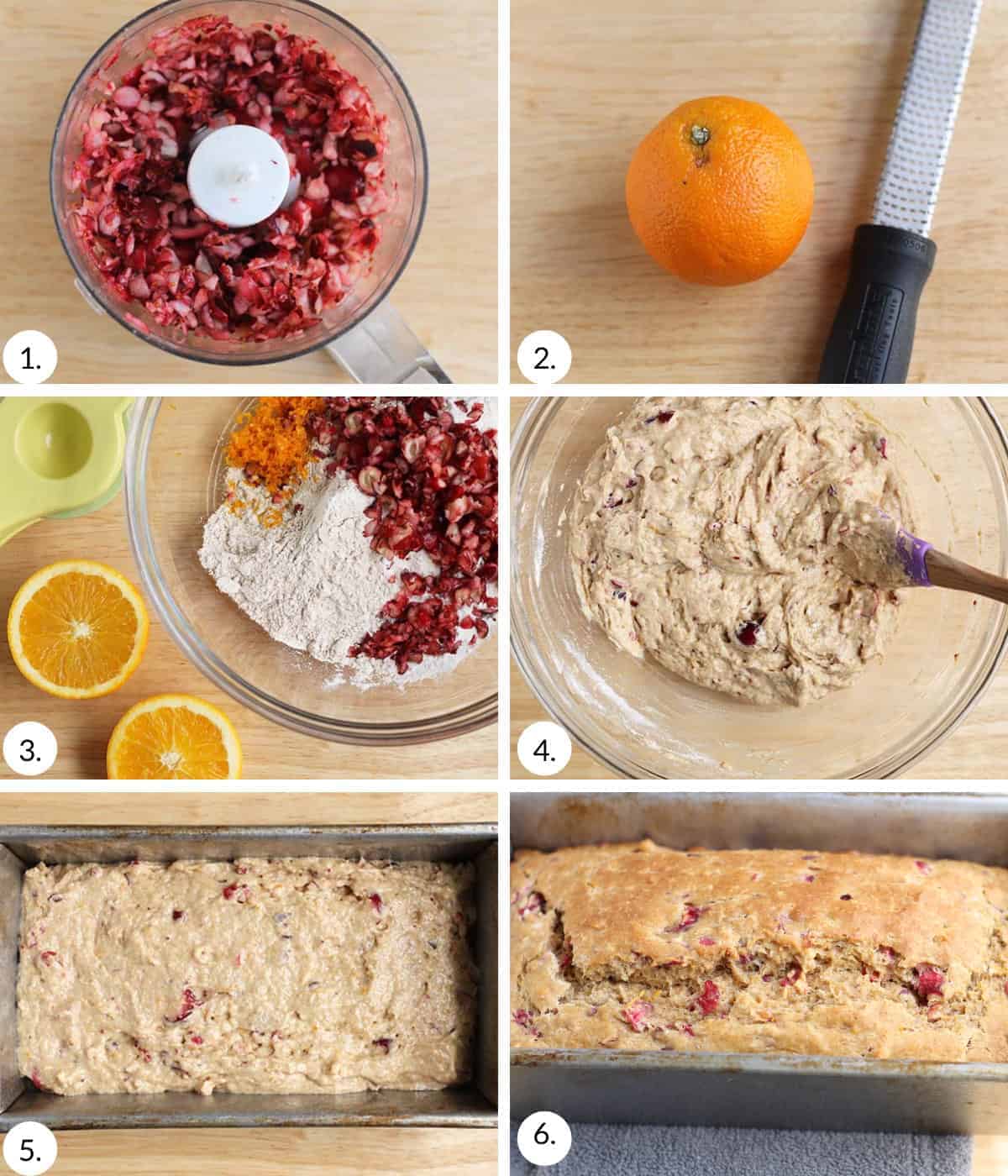 how to make cranberry orange bread step by step