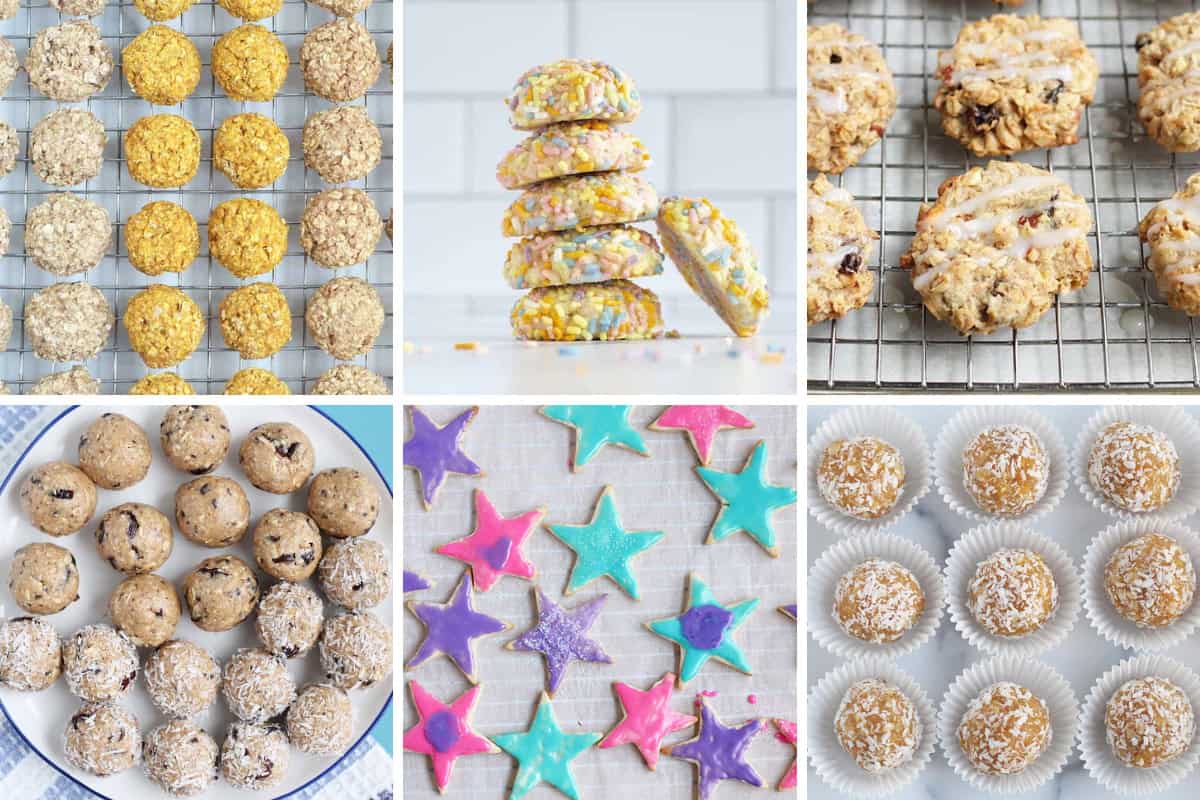 cookies for kids in grid of 6 images.