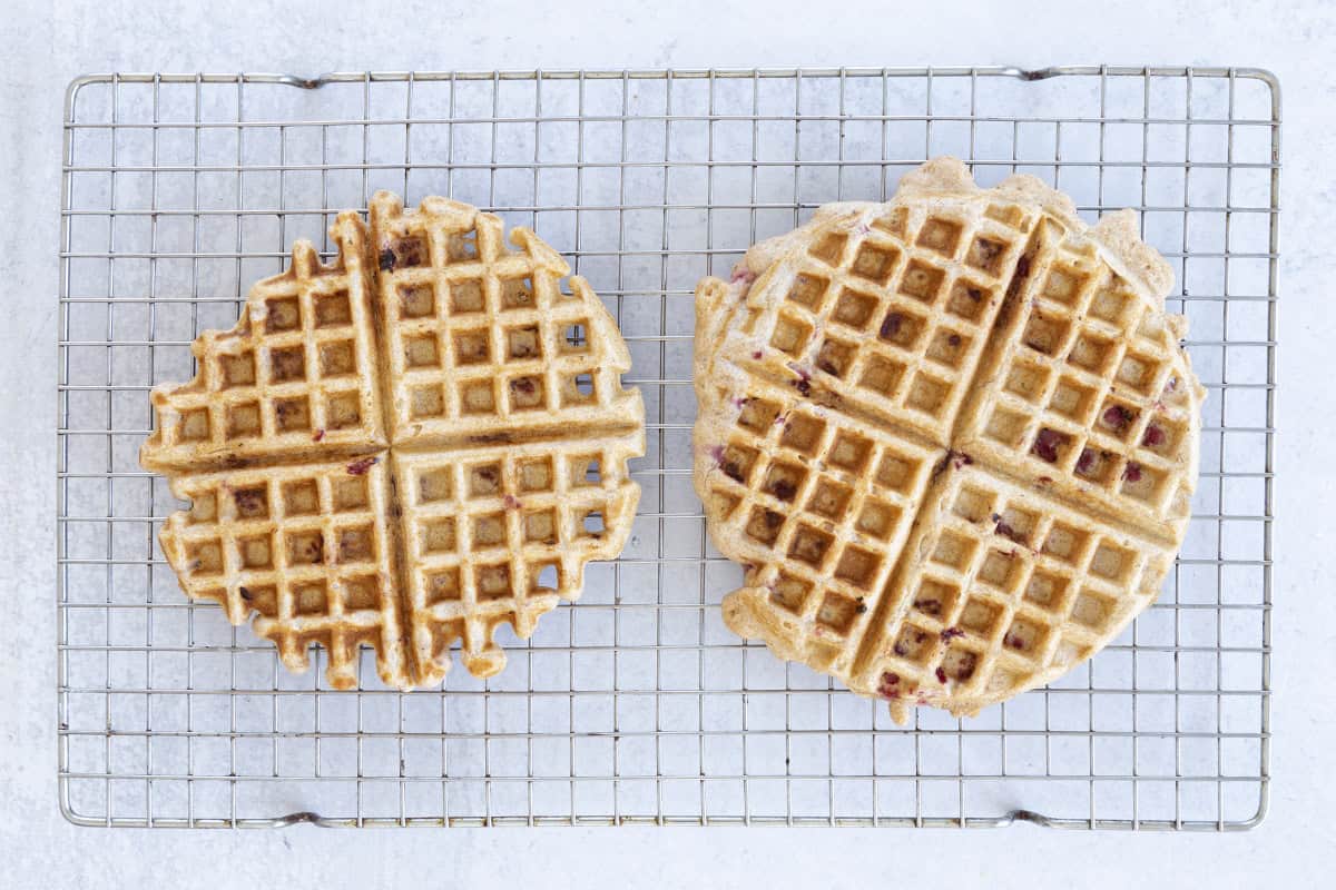 Healthy Waffles (with Raspberries) (Easy to Make and Freeze)