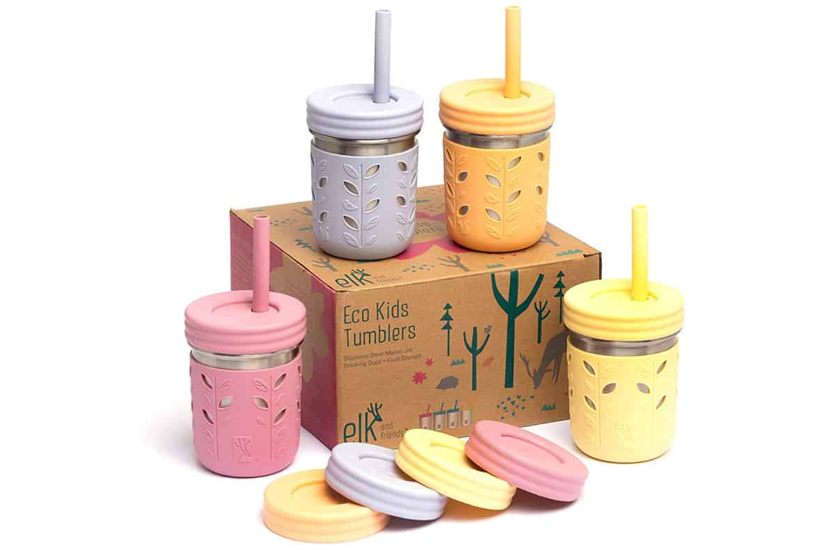 Kangookid Toddler smoothie cup with Unique Built-in Lid Straw