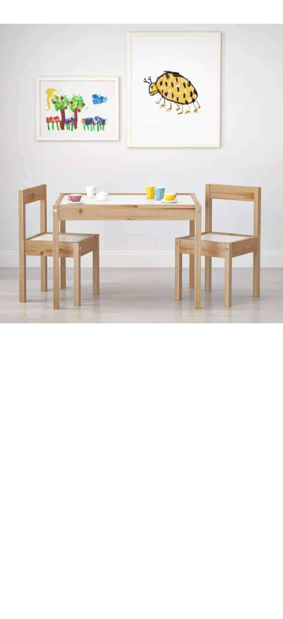 LÄTT Table et 2 chaises enfant, blanc, pin - IKEA