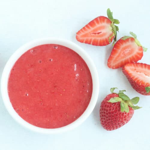 Strawberry Puree (Homemade Baby Food) • Simple Gray T-Shirt