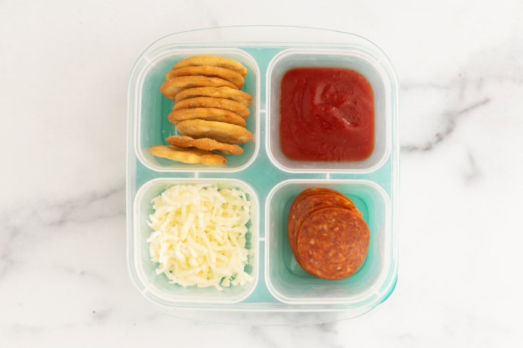 Homemade pizza lunchable.