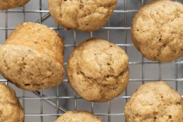 Banana Yogurt muffins on cooling rack.