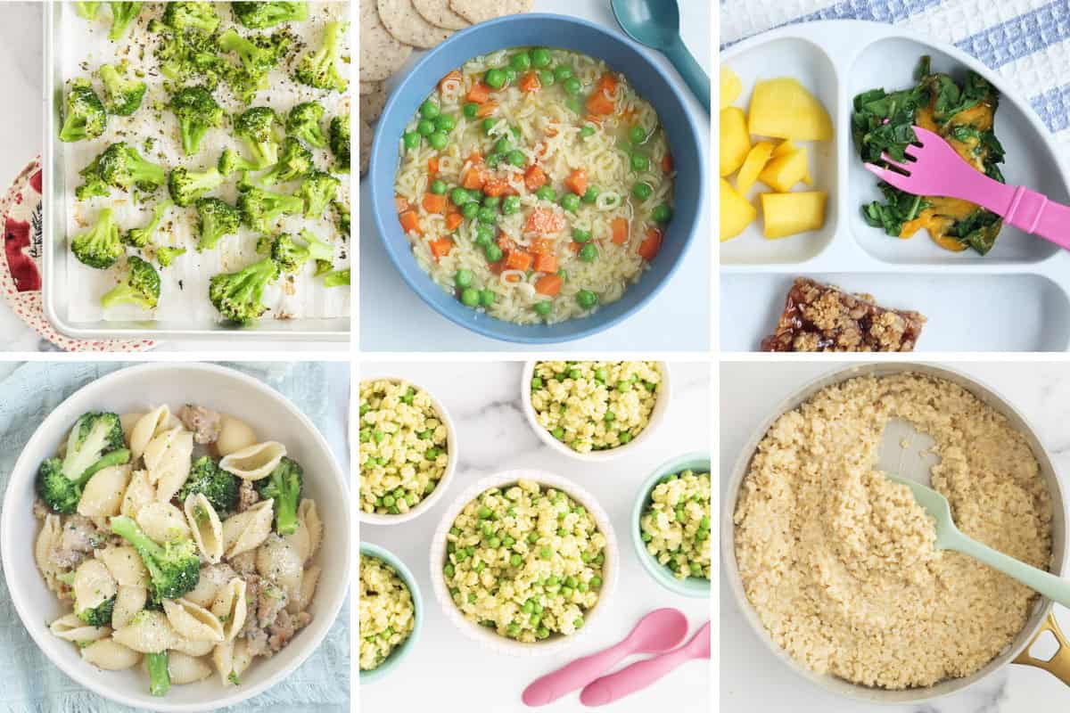 frozen vegetable recipes in grid of 6.