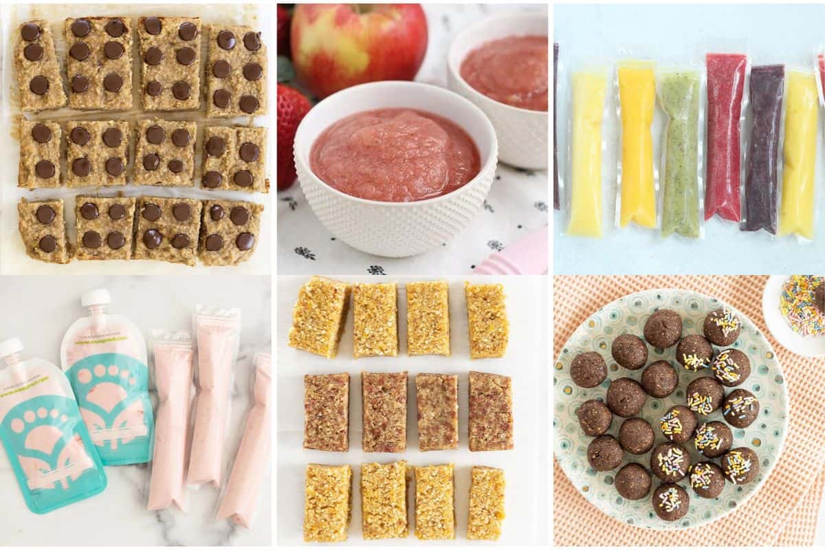 No Added Sugar Snacks in grid of 6 images. 