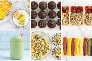 Easy pregnancy recipes in grid of 6 images.