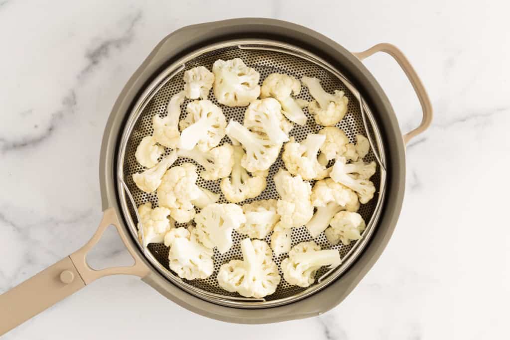 Cauliflower in pot for baby food.